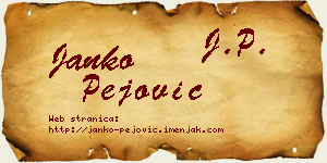 Janko Pejović vizit kartica